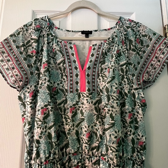 TALBOTS VOILE FIT & FLARE DRESS - PRETTY PRIMROSE - Picture 3 of 9